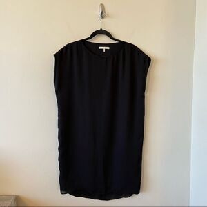 Oak & Fort -Black Shift Scoop Neck Mini Dress (Small)